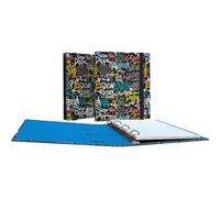 Grafoplás Carpebook Wall Bits&Bobs Classeur A5 avec anneaux découpés, recharge 90 feuilles quadrillées 5 x 5 bord couleur, tranche incurvée ergonomique, 4 anneaux ronds 25 mm