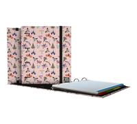 Grafoplás Carpesano 4 anneaux A4 | Butterfly Bits&Bobs Pop Up Desing | Comprend recharge quadrillée 5 x 5 bord couleur 90 g | Intercalaires | Enveloppe transparente | Dos incurvé ergonomique |