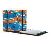 Grafoplás Carpesano 4 anneaux A4 | Hawaii Bits&Bobs Pop Up Desing | Comprend recharge quadrillée 5 x 5 bord couleur 90 g | Intercalaires | Enveloppe transparente | Dos incurvé ergonomique | Carpebook