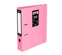 Grafoplas Classeur 2 anneaux A4, levier 65 mm, Unequal mini rose, Polyfoam, ouverture 360, résistant et ultra léger, œillet et porte-cartes, fermeture élastique élastique, couvercles en plastique