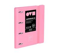 Grafoplas - Classeur 4 anneaux A4, Carpebook Polyfoam, résistant et ultraléger, Unequal Minimal rose, avec recharge, séparateurs et enveloppe, parfait pour organiser les fournitures scolaires