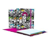 Grafoplás Classeur 4 anneaux avec recharge A4 | Comprend 100 feuilles quadrillées 5 x 5 | Intercalaires | Enveloppe transparente | Carpebook Yuku Bits&Bobs Pop Up Design | Dos ergonomique