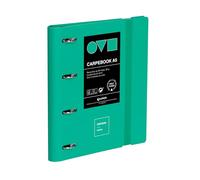 Grafoplas Classeur à 4 anneaux A4, en polyfoam, résistant et ultraléger, Unequal minimaliste turquoise, avec recharge, séparateurs et enveloppe, parfait pour organiser les fournitures scolaires