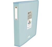 Grafoplas - Classeur à 4 anneaux en plastique, A4+, bleu clair, collection Papeterie Like, polypropylène semi-rigide opaque, anneaux en forme de D 40 mm, capacité supplémentaire documents DIN A4 et