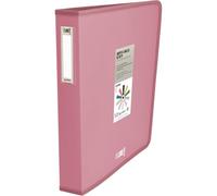 Grafoplas - Classeur à 4 anneaux en plastique, A4+, rose, collection Papeterie Like, polypropylène semi-rigide opaque, anneaux en forme de D 40 mm, capacité supplémentaire documents DIN A4 et format