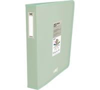 Grafoplas - Classeur à 4 anneaux en plastique, A4+, vert clair, collection Papeterie Like, polypropylène semi-rigide opaque, anneaux en forme de D 40 mm, capacité supplémentaire documents DIN A4 et