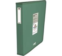 Grafoplas - Classeur à 4 anneaux en plastique, A4+, vert foncé, collection Papeterie Like, polypropylène semi-rigide opaque, anneaux en forme de D 40 mm, capacité supplémentaire documents DIN A4 et