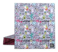 Grafoplas Classeur à anneaux A4 4 4 anneaux mixtes 40 mm | Collection Bits&Bobs Pop Up Design | Fantasy | Certifié FSC