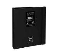 Grafoplas Classeur à anneaux A4, 4 anneaux D 40 mm, noir, ouverture à 360 °, résistant et ultra léger, recyclable, parfait pour classer des documents scolaires et de bureau