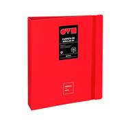 Grafoplas Classeur à anneaux A4, 4 anneaux D 40 mm, rouge, ouverture à 360 °, résistant et ultra léger, recyclable, parfait pour classer des documents scolaires et de bureau