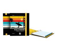 Grafoplás Classeur à anneaux A5 | Carpebook California Bits&Bobs | Comprend recharge quadrillage 5 x 5 bord couleur | Dos incurvé ergonomique | 4 anneaux ronds 25 mm | Certifié FSC | Papeterie