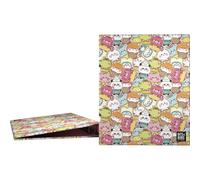Grafoplas - Classeur à anneaux scolaires A4, 4 anneaux mixtes 25 mm, Bits&Bobs Kawaii, FSC