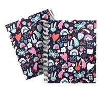 Grafoplas - Classeur à pochettes en plastique A4, couverture souple, spirale PVC, 30 doublures en polypropylène, collection Design Bits&Bobs Pop Up Design Princess, Maxiplas, parfait matériel scolaire