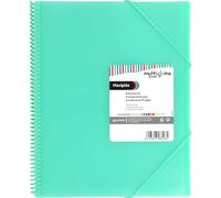 Grafoplás Classeur à pochettes en plastique A4 Vert menthe 30 pochettes en polypropylène extra Couverture souple spirale PVC Maxiplás Multiline Parfait comme matériel scolaire et de bureau