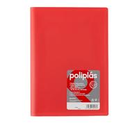 Grafoplas - Classeur à pochettes transparentes A4, corail, 20 doublures en polypropylène, série polyplas opaque, fabriquées en Espagne, couverture souple, parfaite pour classer des documents et des