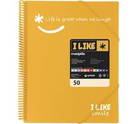 Grafoplás - Classeur à spirale, 50 pochettes, mandarine, polypropylène, A4, I Like Smile