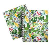 Grafoplas - Classeur à spirale, A4, 30 pochettes transparentes, couverture souple en polypropylène, avec enveloppe zippée, Bugs, Bits&Bobs Pop Up Design