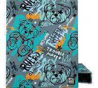 Grafoplas Classeur A4, design Bear Bits&Bobs, 4 anneaux mixtes 25 mm, certifié FSC, plastifié Soft, parfait matériel scolaire pour organiser des notes