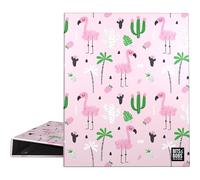 Grafoplas Classeur A4, design Tropical Bits&Bobs, 4 anneaux mixtes 25 mm, certifié FSC, plastifié Soft, parfait matériel scolaire pour organiser des notes