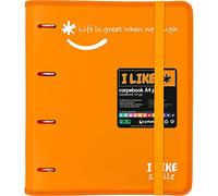 Grafoplas - Classeur anneaux A4 avec pièce de rechange, Couleur Mandarine, (1)