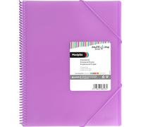 Grafoplás Classeur avec pochettes transparentes A4 Lavande 40 pochettes en polypropylène extra Couverture en plastique souple Spirale PVC Multiline Parfait comme matériel scolaire et bureau