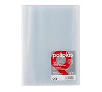 Grafoplas - Classeur, format folio, polypropylène, polyplastique translucide, capuchons en polypropylène 20 transparent
