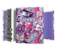 Grafoplas Classeur scolaire 12 positions, design Manga, Bits & Bobs Pop Up Design, 35 x 26 x 2 cm, carton plastifié Soft, certifié FSC, idéal pour classer des documents A4 et Folio
