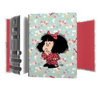 Grafoplas - Classeur scolaire Mafalda Pyjama, 12 positions, carton plastifié toucher doux, format folio, 35 x 26 x 2 cm, certifié FSC, parfait pour classer votre matériel scolaire