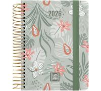 Grafoplas Eden Agenda semainier 2026 format A6 avec autocollants, couverture rigide toucher doux, fermeture élastique, de janvier à décembre, FSC, 120 pages pour votre planification