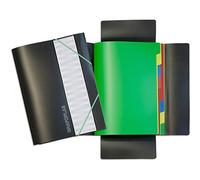 Grafoplás Eurograf 82110010 Trieur polypropylène 8 séparateurs 3 rabats Fermeture en caoutchouc Noir Folio