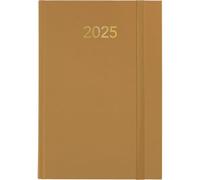 Grafoplas Florence Agenda annuel 2025 1 jour par page Bronze 14,5 x 21 cm Couverture rembourrée vinyle Fermeture verticale Point de lecture Idéal pour organisation au bureau
