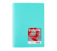 Grafoplas I Classeur avec pochettes en plastique I 10 pochettes transparentes Format DIN A4 Vert pastel I Série Polyplas Opaque I Fabriquées en Espagne I Couvercles flexibles Grande capacité de