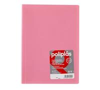Grafoplas I Classeur avec pochettes en plastique I 30 pochettes transparentes I Format DIN A4 Rose Série Polyplas Opaque I Fabriquées en Espagne I Couvercles flexibles Grande capacité de rangement
