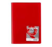 Grafoplas I Classeur avec pochettes en plastique I 50 pochettes transparentes I Format DIN A4 Rouge Série Polyplas Opaque I Fabriquées en Espagne I Couvercles flexibles I Grande capacité de rangement