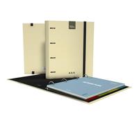 Grafoplas Kuru Classeur à 4 anneaux A4 avec recharge, pack scolaire complet avec intercalaires + planificateur + autocollants + enveloppe transparente, couverture rigide FSC, plastifié anti-rayures