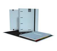 Grafoplas Kuru Classeur à 4 anneaux A4 avec recharge, pack scolaire complet avec intercalaires + planificateur + autocollants + enveloppe transparente, couverture rigide FSC, plastifié anti-rayures