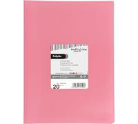 Grafoplás Lot de 20 pochettes transparentes en plastique Rose clair Couverture souple Multiline Idéal pour l'école et le bureau