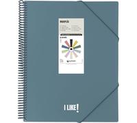 Grafoplas Lot de 30 pochettes transparentes en plastique A4, maxiplas Like, bleu foncé, spirale PVC, parfait pour classer du matériel scolaire et de bureau