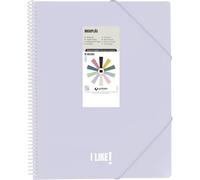 Grafoplas Lot de 40 pochettes en plastique A4, maxiplas Like, lavande douce, 40 pochettes transparentes, spirale PVC, parfait pour classer du matériel scolaire et de bureau
