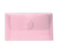 Grafoplas, Lot de 5 enveloppes en plastique, taille carte, fermeture Velcro, rose clair, multiligne, 10,5 x 6,2 cm, polypropylène cristal rayé translucide, parfait pour cartes de visite