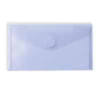 Grafoplás Lot de 5 enveloppes en plastique | Taille reçue | Fermeture Velcro | Bleu clair | Multiline | 22,5 x 12,5 cm | Polypropylène Verre rayé translucide | Parfait pour reçus et petits documents