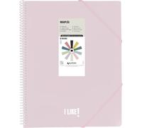 Grafoplas Lot de 50 pochettes transparentes en plastique A4, maxiplas Like, rose soft, spirale PVC, parfait pour classer des fournitures scolaires et de bureau