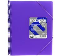 Grafoplas Lot de 60 pochettes transparentes à spirales en PVC Ouverture à 360° Avec enveloppes transparentes Format A4