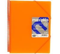 Grafoplas Lot de 60 pochettes transparentes à spirales en PVC Ouverture à 360 pochettes transparentes Format A4