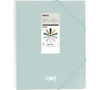 Grafoplas Lot de 60 pochettes transparentes en plastique A4, maxiplas Like, bleu clair, spirale PVC, parfait pour classer du matériel scolaire et de bureau