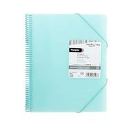 Grafoplás | Porte-documents A4 en plastique | 50 pochettes transparentes | vert menthe | polypropylène extra | spirale PVC | Maxiplás Multiline | Parfait matériel scolaire et de bureau