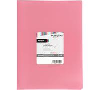 Grafoplás | Portefeuille en plastique | 10 pochettes transparentes | Taille Folio | Couleur rose clair | Couverture souple | Polyplás Multiline | Parfait matériel scolaire et de bureau