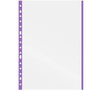 Grafoplás Sac de 10 portefeuilles en plastique | Bord violet | Format folio | 16 trous | Finition verre | Polypropylène extra | Dos renforcé | Parfait matériel scolaire pour classeur