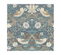 Graham & Brown Papier peint intissé William Morris Strawberry Thief Washed Blue 1005 x 52cm Bleu-vert, beige | Revêtement Mural, Tapisserie | Ambiance Facile à poser et à enlever