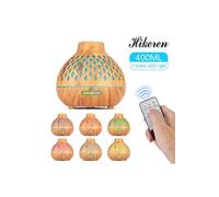 Grain bois diffuseur d'huile essentielle d'arôme ultrasonique humidificateur brume fraîche 400 ml 8W Multicolore G